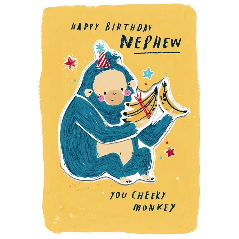 Cute 'Cheeky Monkey' Pop-Up Birthday Card For Nephew - Playground Collection By Hotchpotch London Size 5 x 7 inches - Image 2