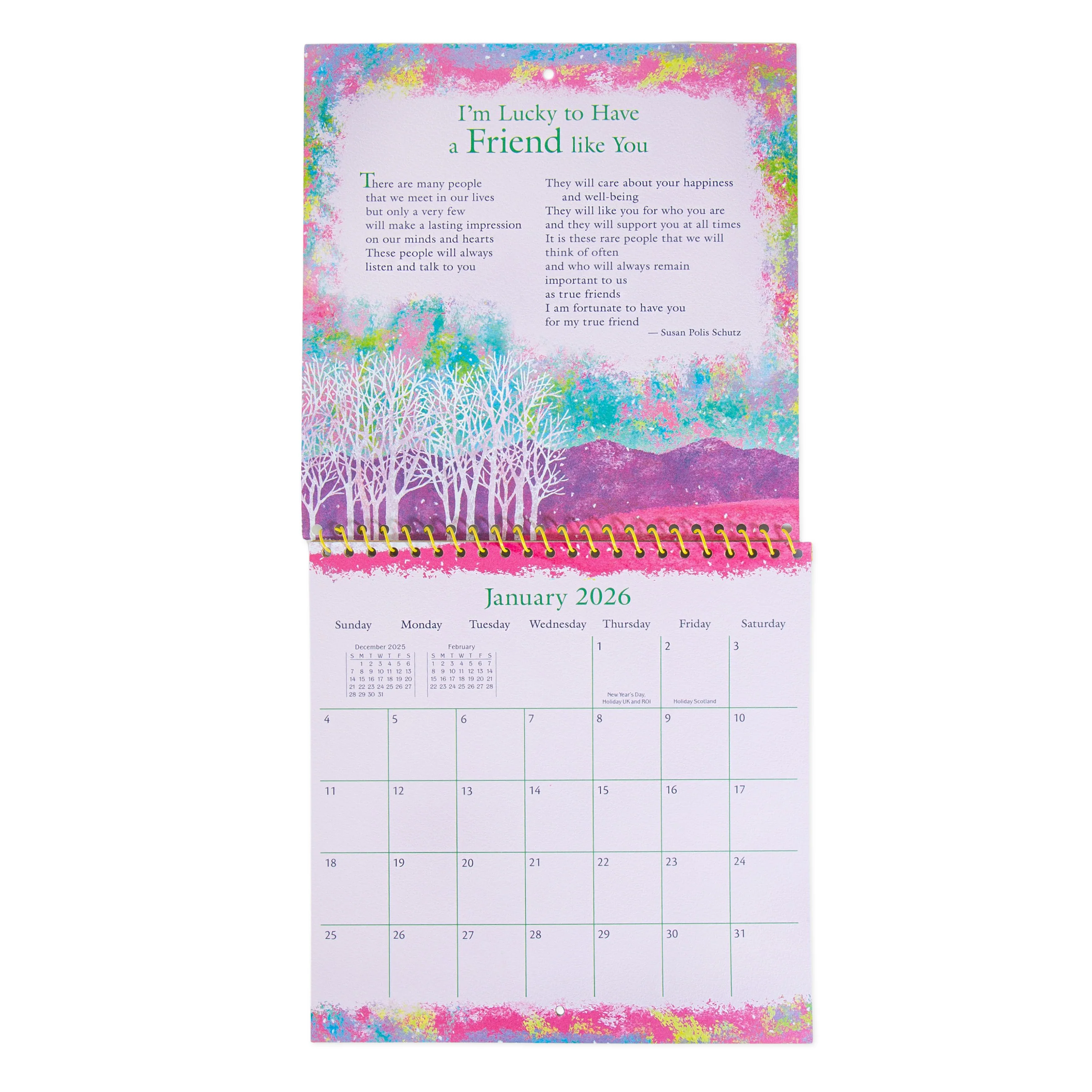 Friends Are The Most Special People In Life - A Blue Mountain Arts Collection Hanging Wall Calendar 2026 - Image 2
