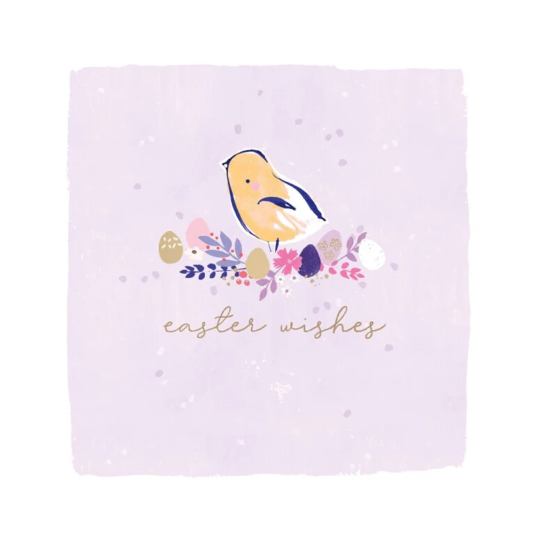 Hotchpotch Easter Card, Cute Chick With Eggs - Image 2