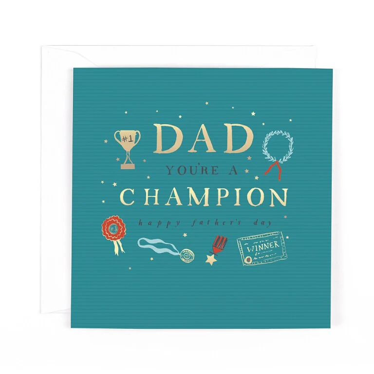 Hotchpotch Father's Day Card For Champion Dad 6x6 inches