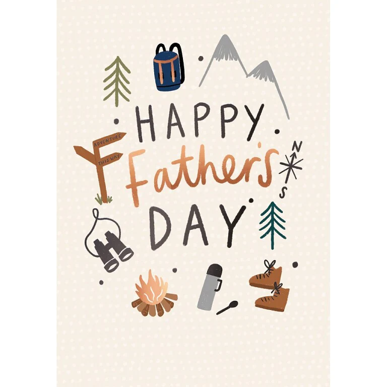 Hotchpotch Father's Day Card For Dad, Camping Adventure Theme 5x7 inches - Image 2