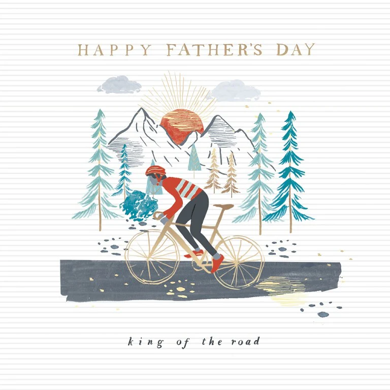Hotchpotch Father's Day Card For Dad Cycling Themed 6x6 inches - Image 2