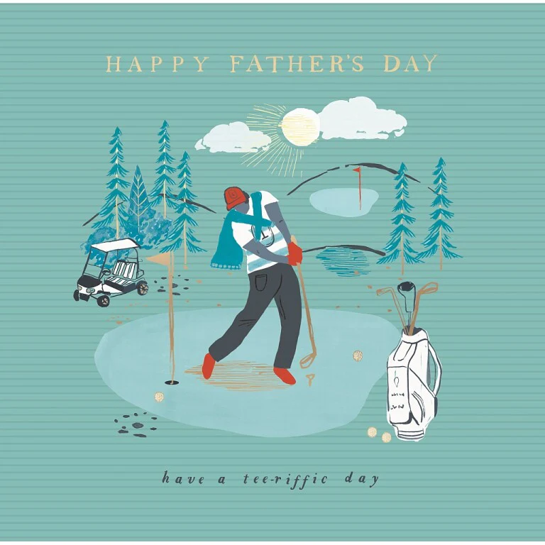 Hotchpotch Father's Day Card For Dad Golf Themed 6x6 inches - Image 2