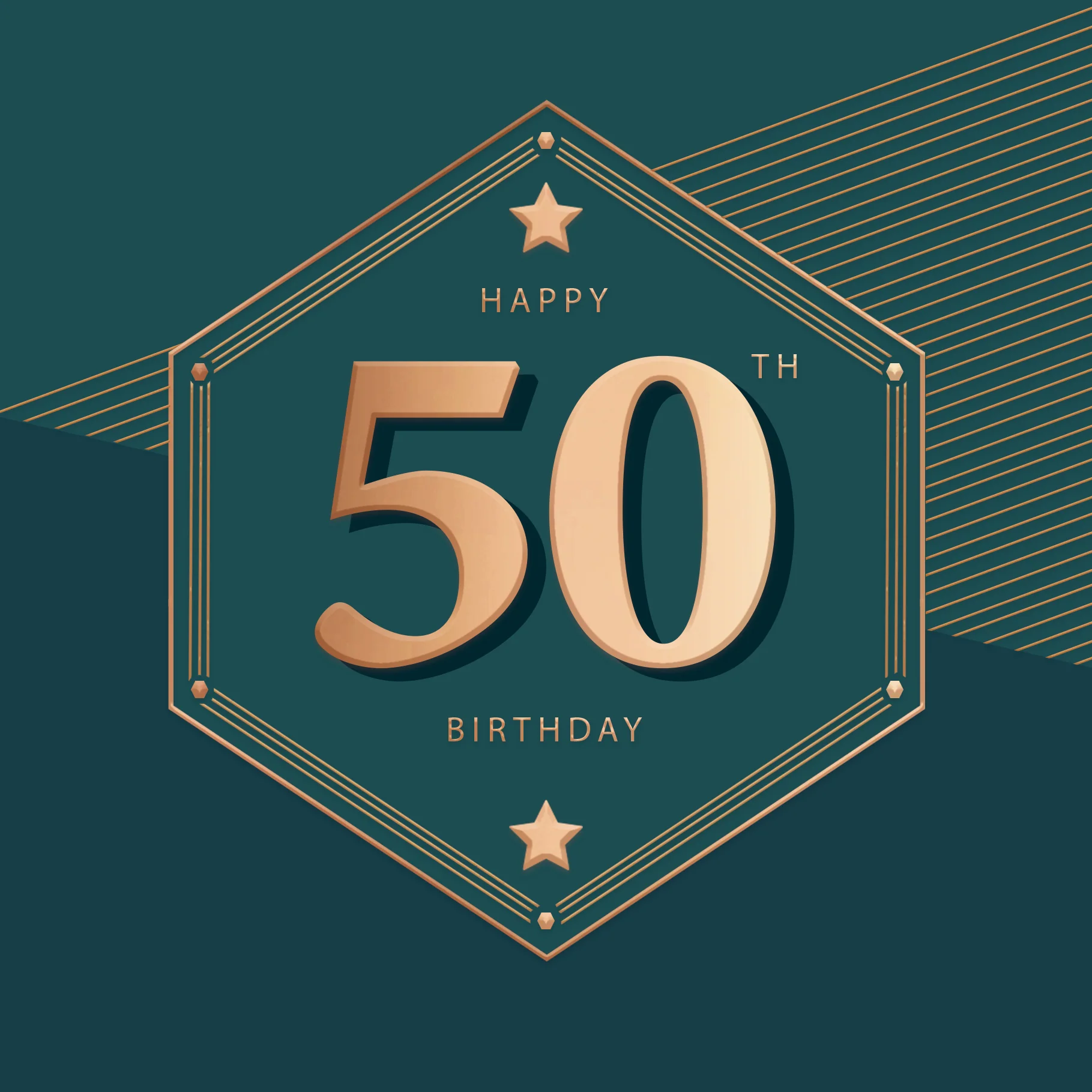 Luxury Foiled 50th Birthday Card | Male 50th Birthday Card | Pocket Square Greeting Card by Hotchpotch London - Image 2