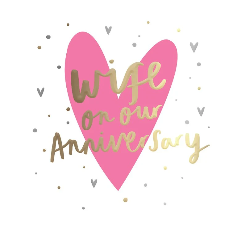 Luxury Foiled Anniversary Card For Your Wife - Parasol Greeting Card by Hotchpotch London Size 6 x 6 inches - Image 2