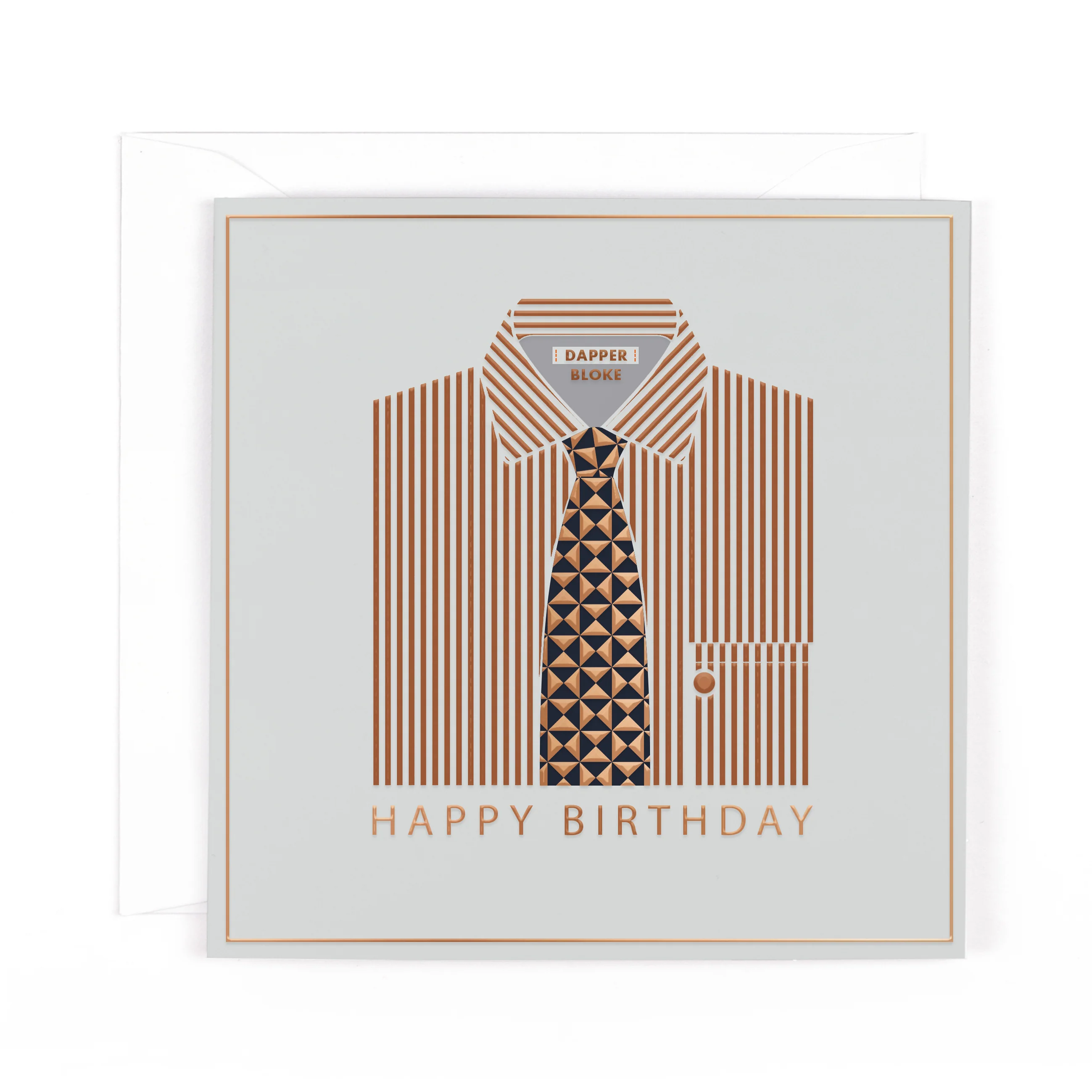 Luxury Foiled Birthday Card 'Dapper Bloke'  - Pocket Square Greeting Card by Hotchpotch London