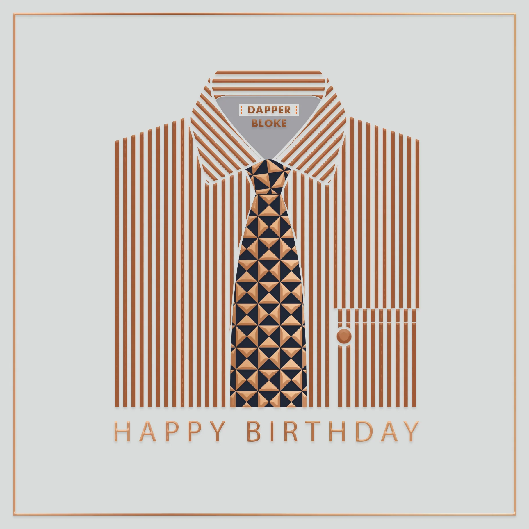 Luxury Foiled Birthday Card 'Dapper Bloke'  - Pocket Square Greeting Card by Hotchpotch London - Image 2