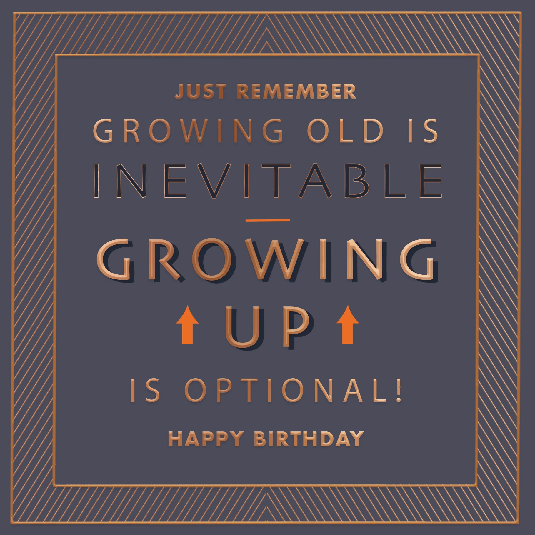Luxury Foiled Birthday Card 'Growing Up Is Optional'  - Pocket Square Greeting Card by Hotchpotch London - Image 2