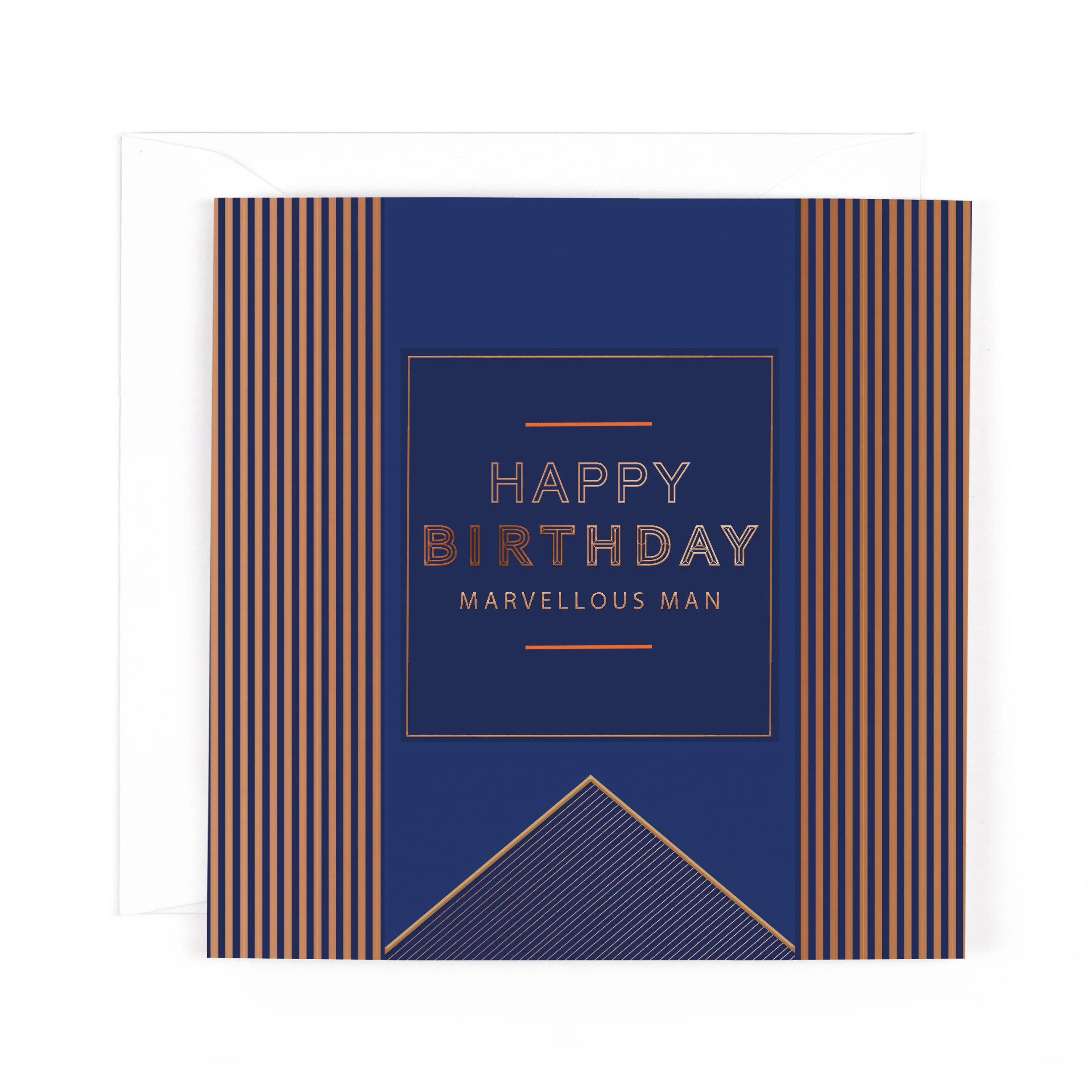 Luxury Foiled Birthday Card 'Happy Birthday Marvellous Man' - Pocket Square Greeting Card by Hotchpotch London
