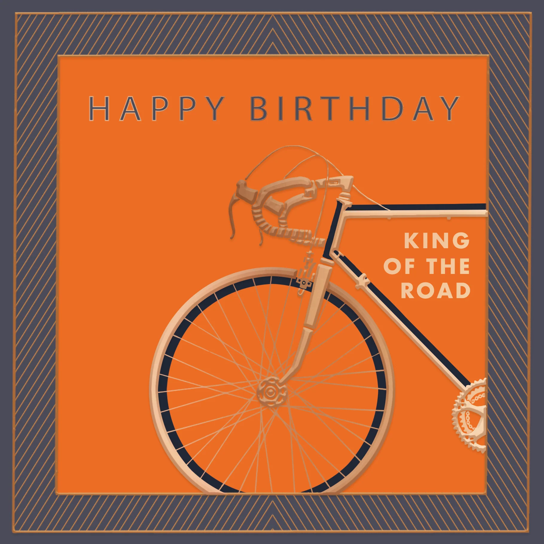 Luxury Foiled Racing Bike Birthday Card - Pocket Square Greeting Card by Hotchpotch London - Image 2