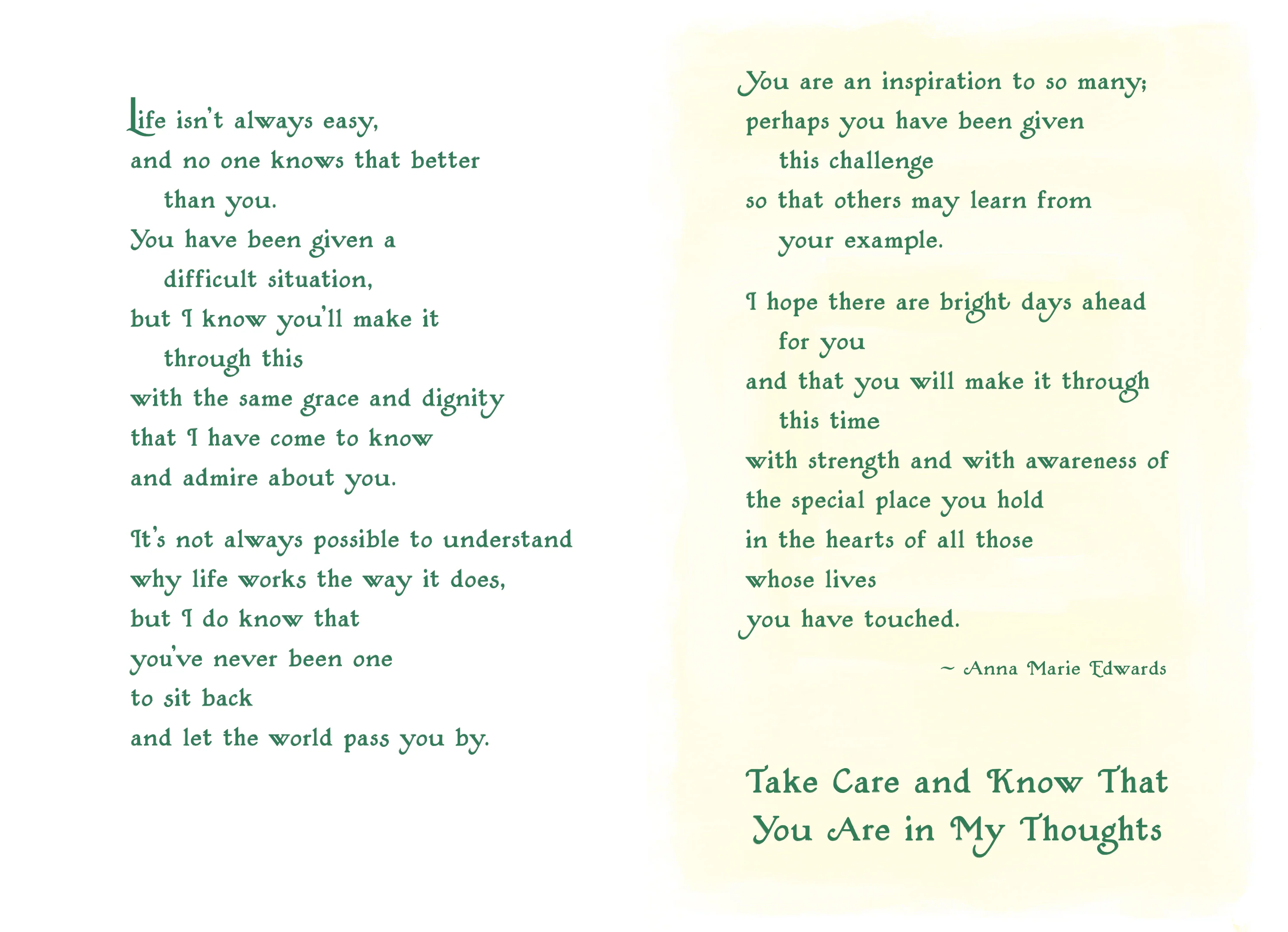 Luxury Fold Out Keepsake 'Feel Better' Thinking Of You Card - Unique Expressive Art Card With Original Verse 5 x 7 Inches (12 x 17 Cms) - Image 3