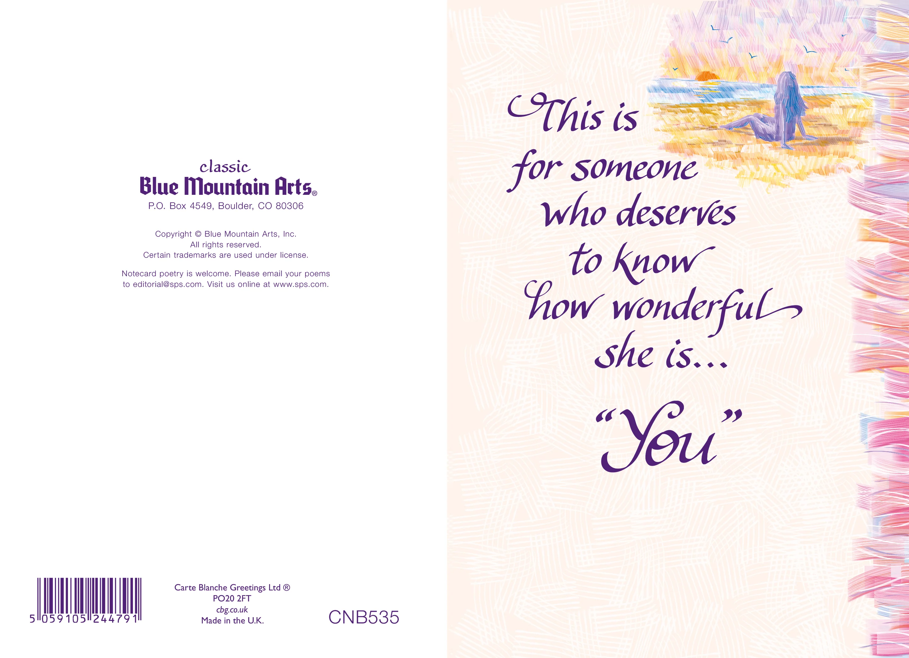 Luxury Fold Out Keepsake Greeting Card For Someone Wonderful - Unique Expressive Art Card With Original Verse 5 x 7 Inches (12 x 17 Cms) - Image 3