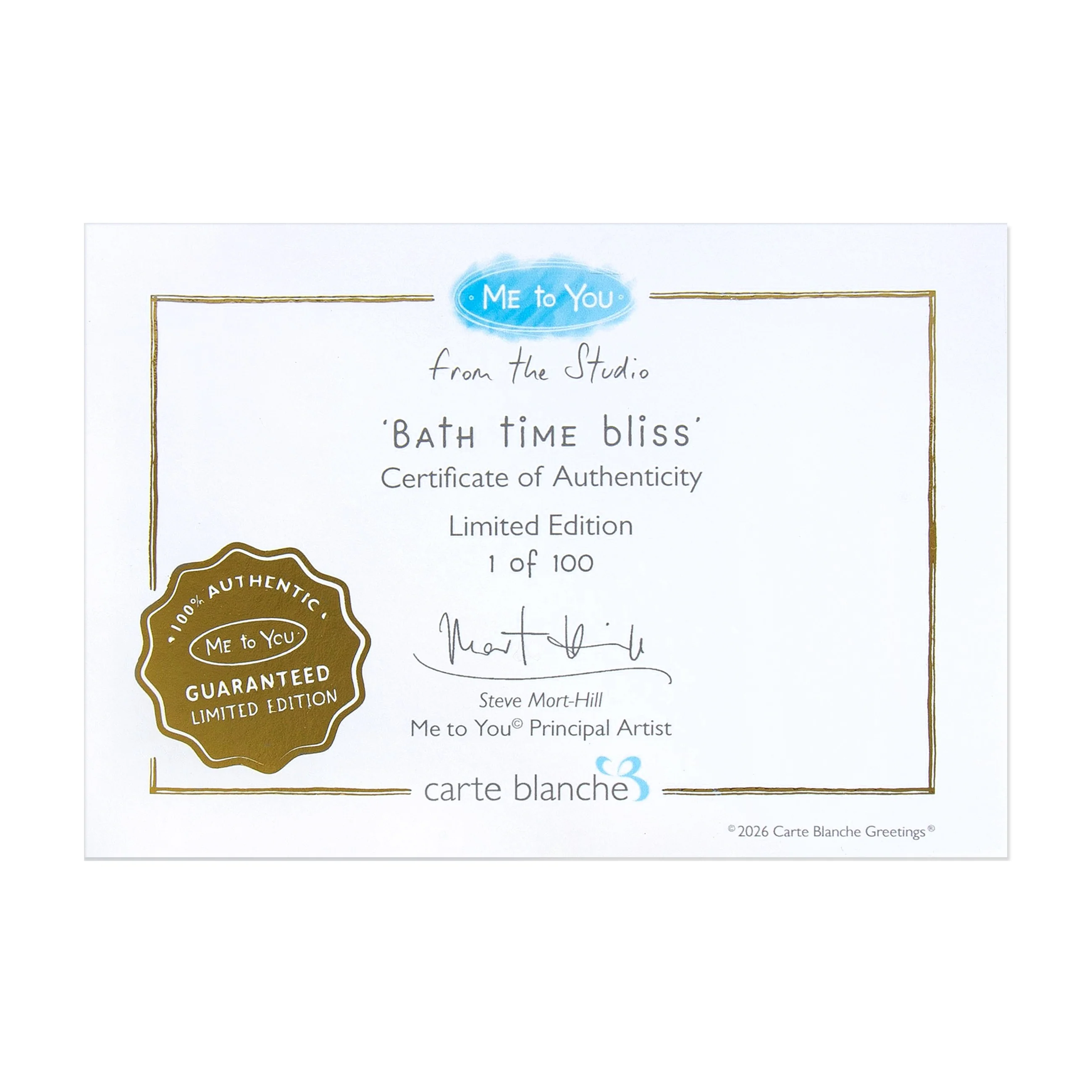Me to You 'Bathtime Bliss' From the Studio Limited Edition A4 Print - Image 4