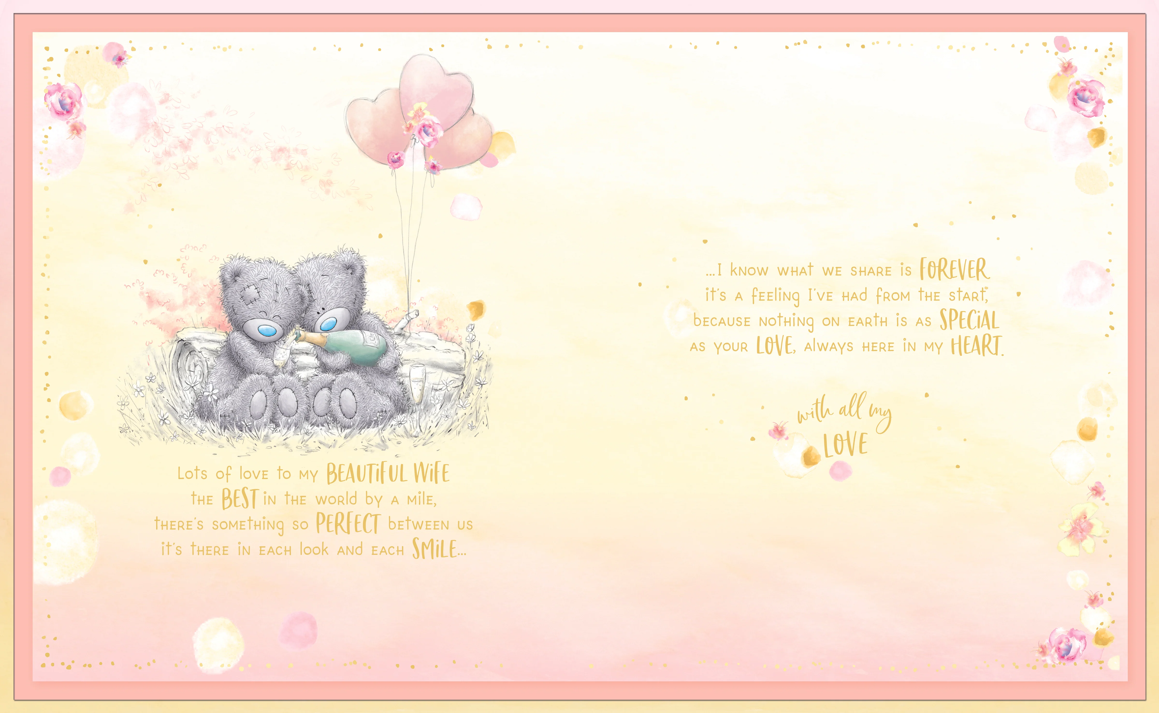 Me to You Birthday Card For Beautiful Wife, Includes Keepsake Box - Official Collection - Image 2