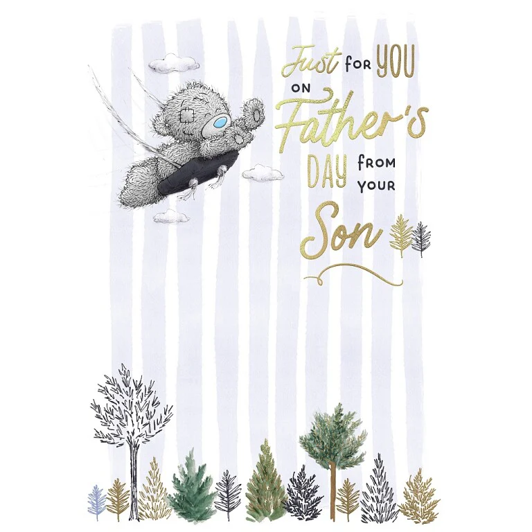 Me to You Father's Day Card From Your Son, Tatty Teddy On A Swing 6x9"