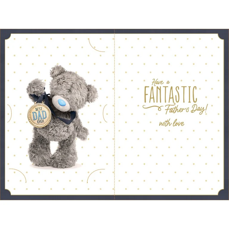 Me to You Luxury Keepsake 3D Father's Day Card, Tatty Teddy With Medal - Image 2