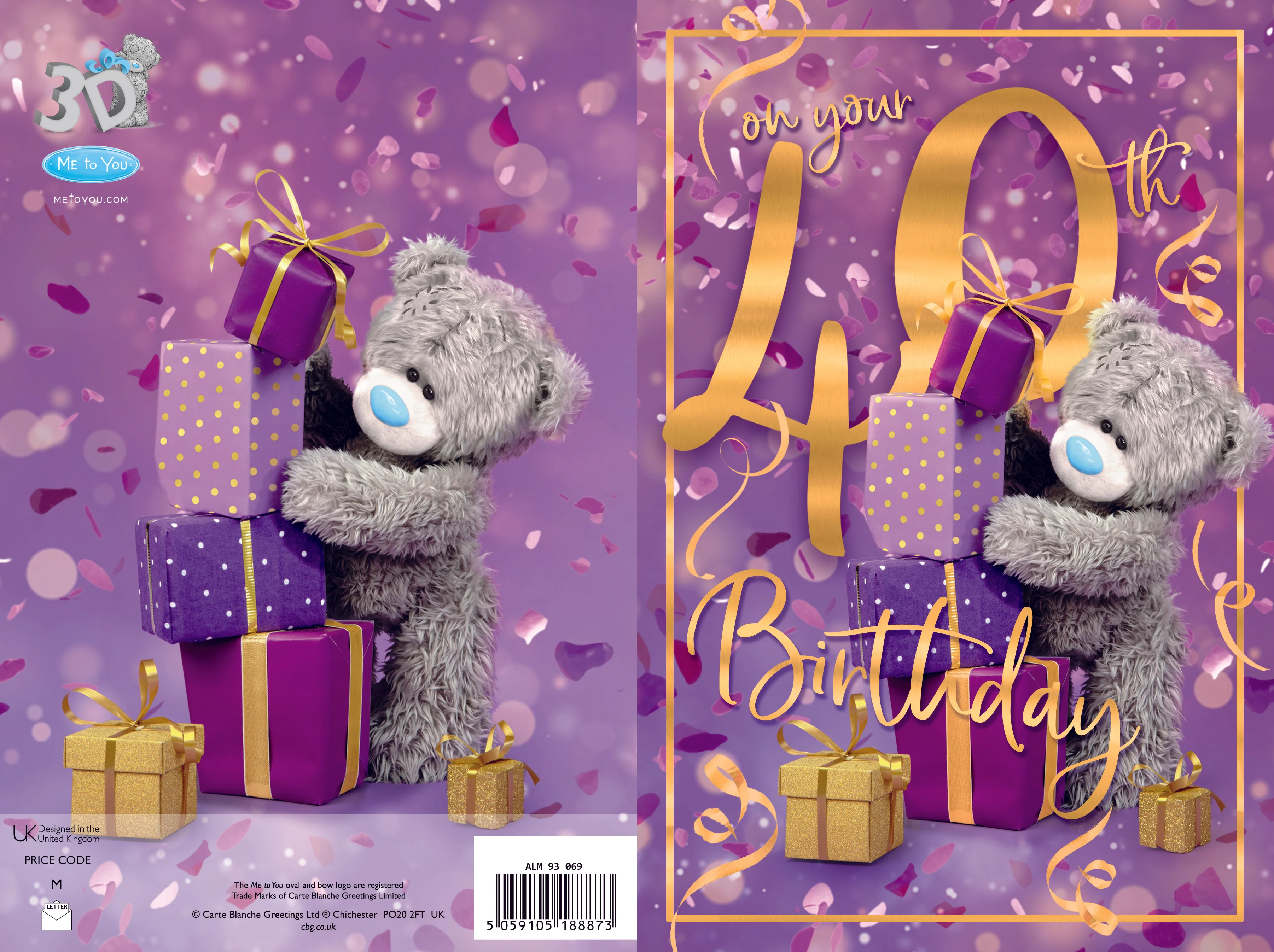 Me to You Photo-real 40th Bear With Stack Of Gifts - Image 3