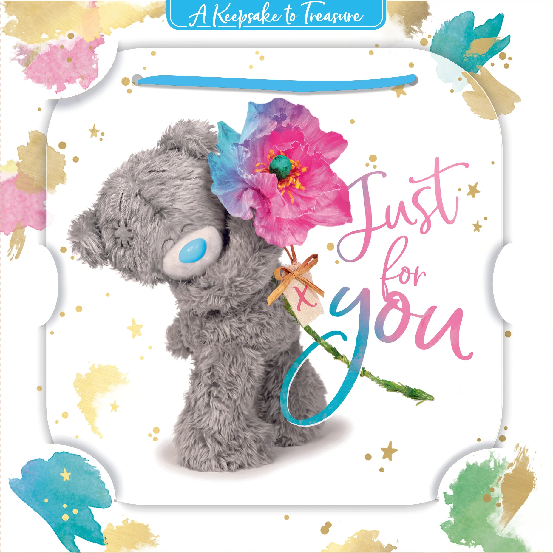 Me to You Tatty Teddy 3D Luxury Keepsake Birthday Card, Just For You 6 x 6" - Official Collection