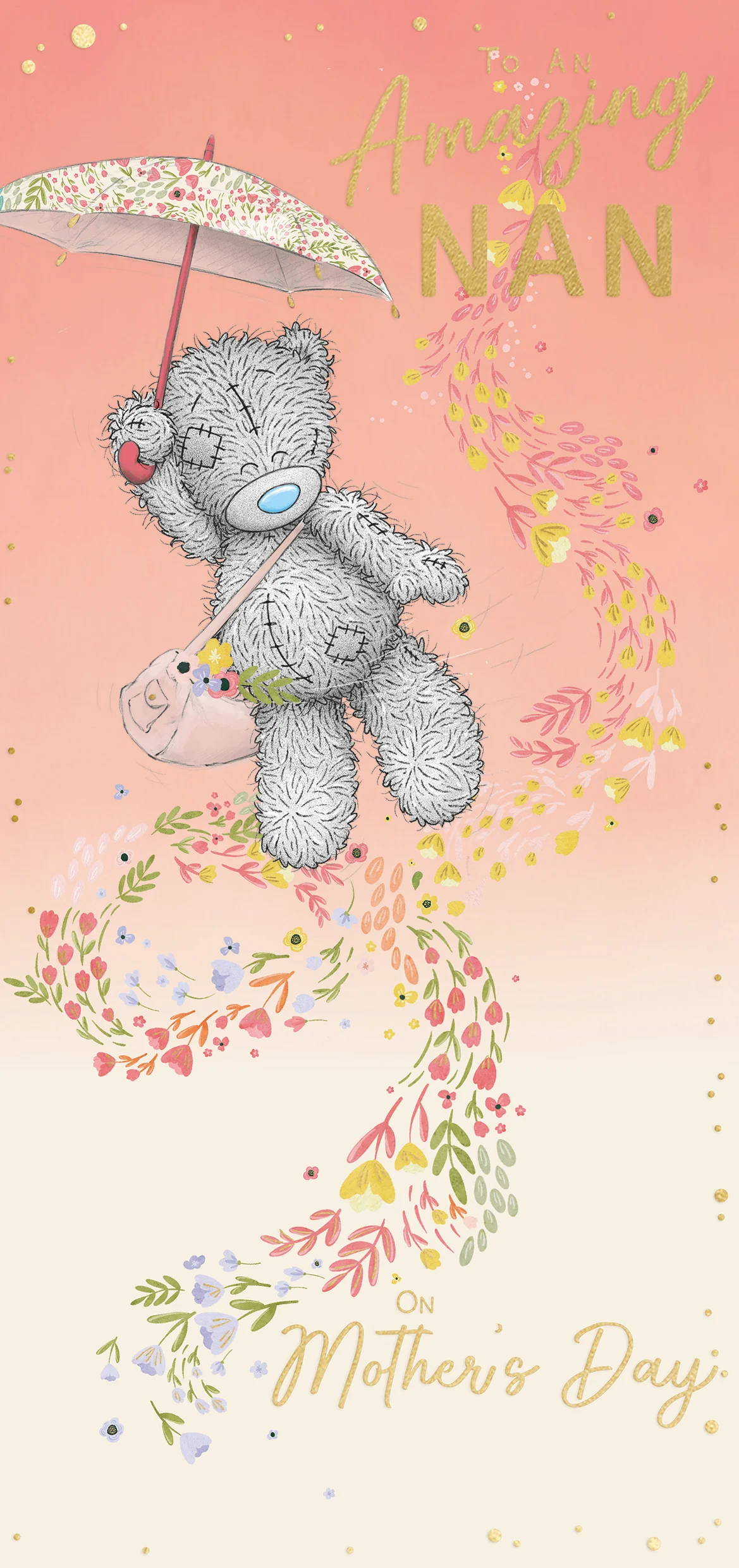 Me to You Tatty Teddy 'Amazing Nan' Mother's Day Card 4 x 8" - Official Collection