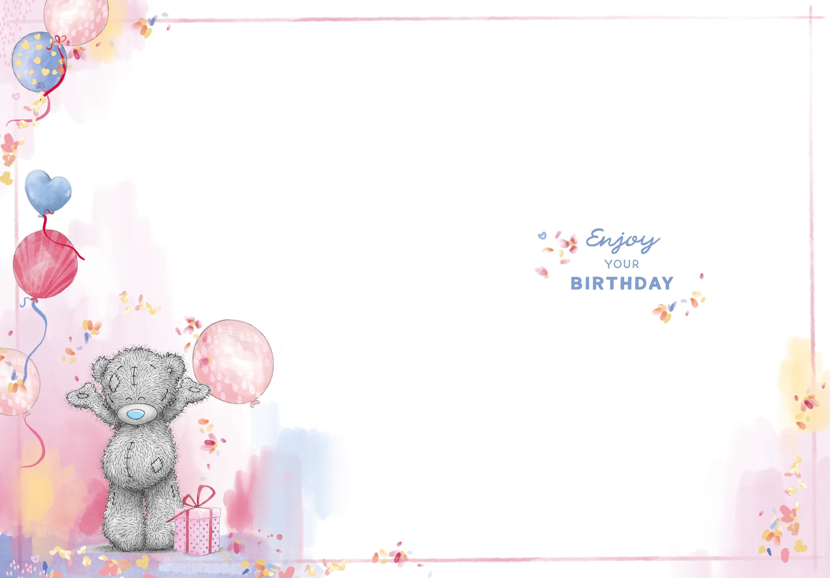 Me To You Tatty Teddy Aunty Bear With Balloons Luxury Gold Foil Birthday Card, 6 X 9 Inches - Official Collection - Image 2