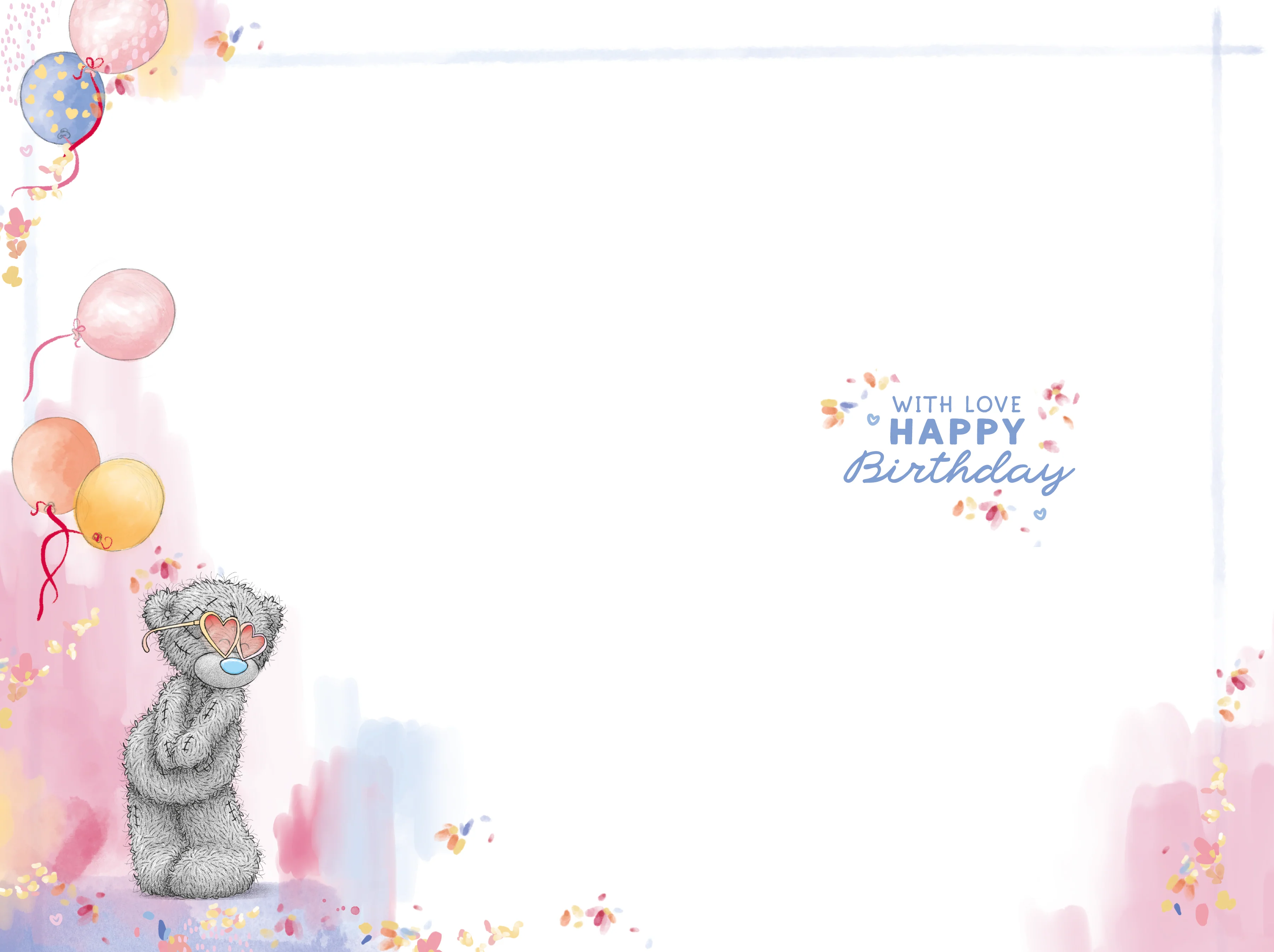 Me To You Tatty Teddy Beautiful Granddaughter Bear With Dog Balloons Luxury Gold Foil Birthday Card, 6 X 9 Inches - Official Collection - Image 2