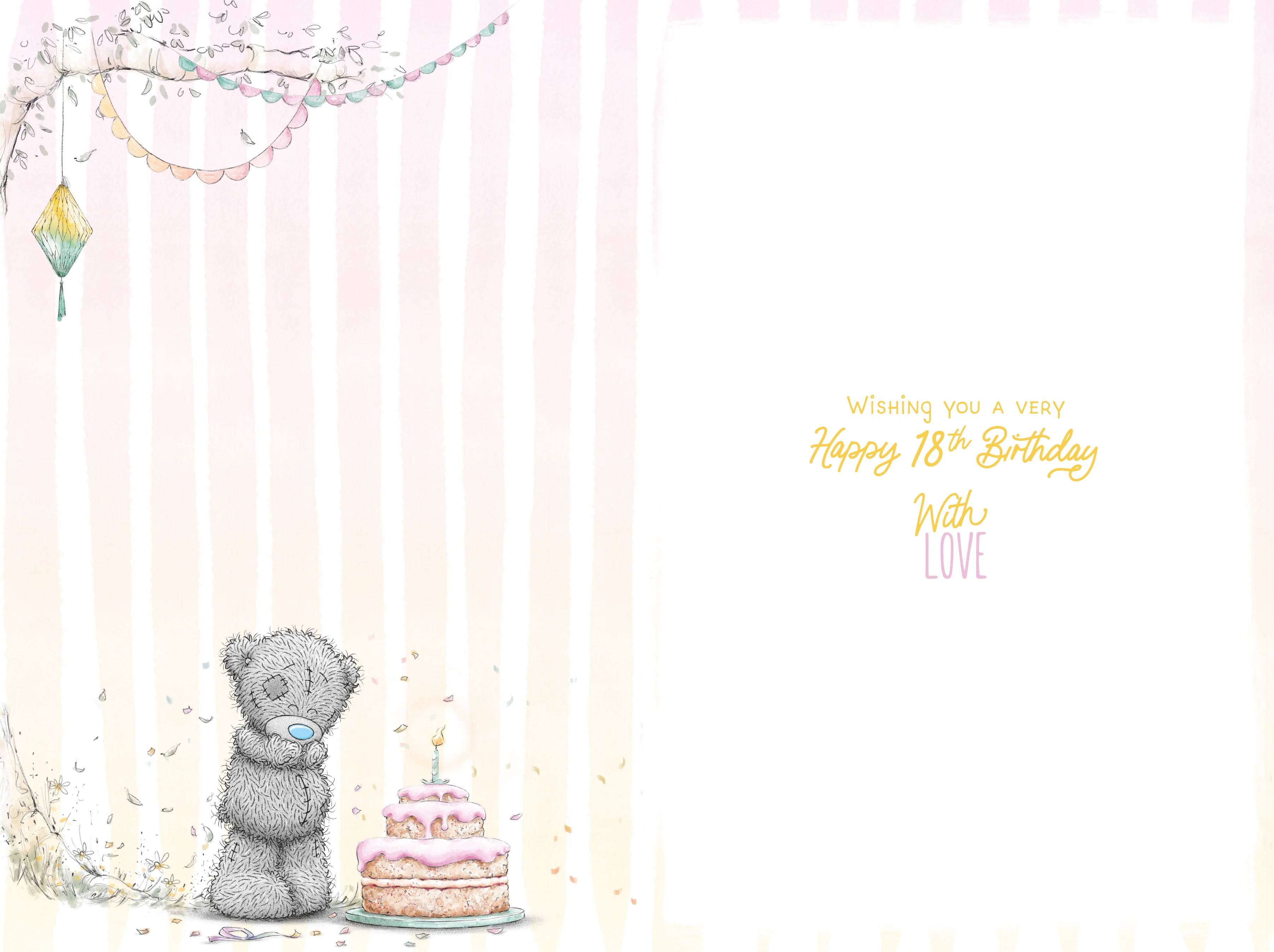 Me to You Tatty Teddy Cute 18th Birthday Card, Bear With Cake - Image 2