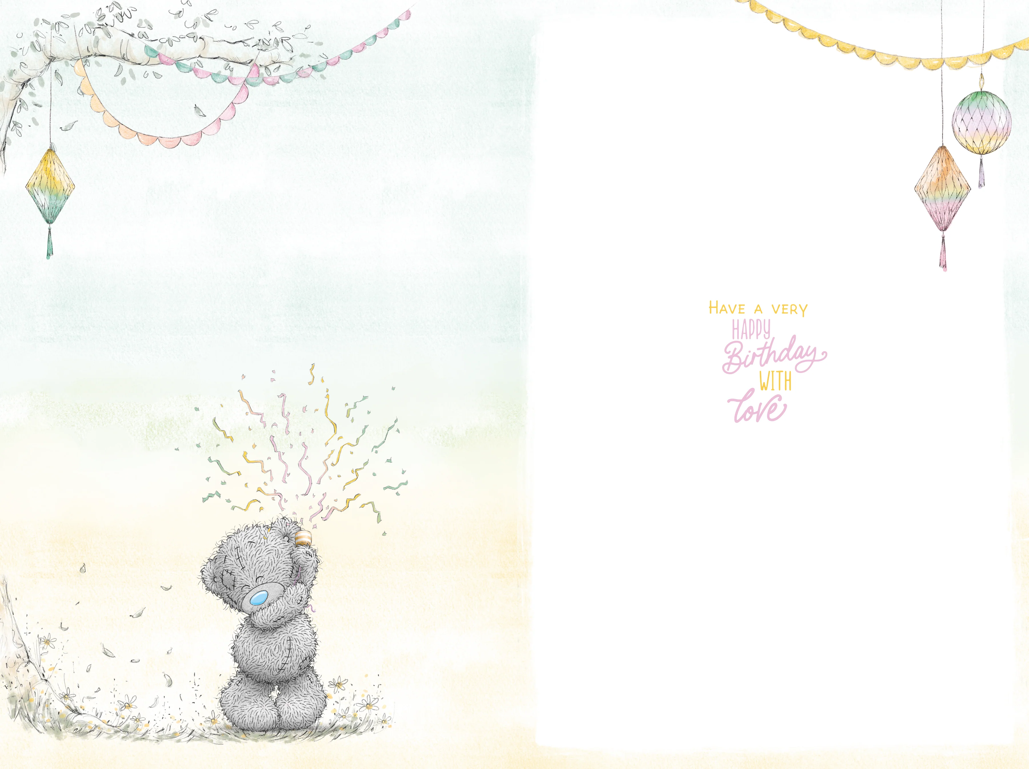 Me to You Tatty Teddy Cute Birthday Card For Daughter-In-Law, Bear With Party Streamers - Official Collection - Image 2