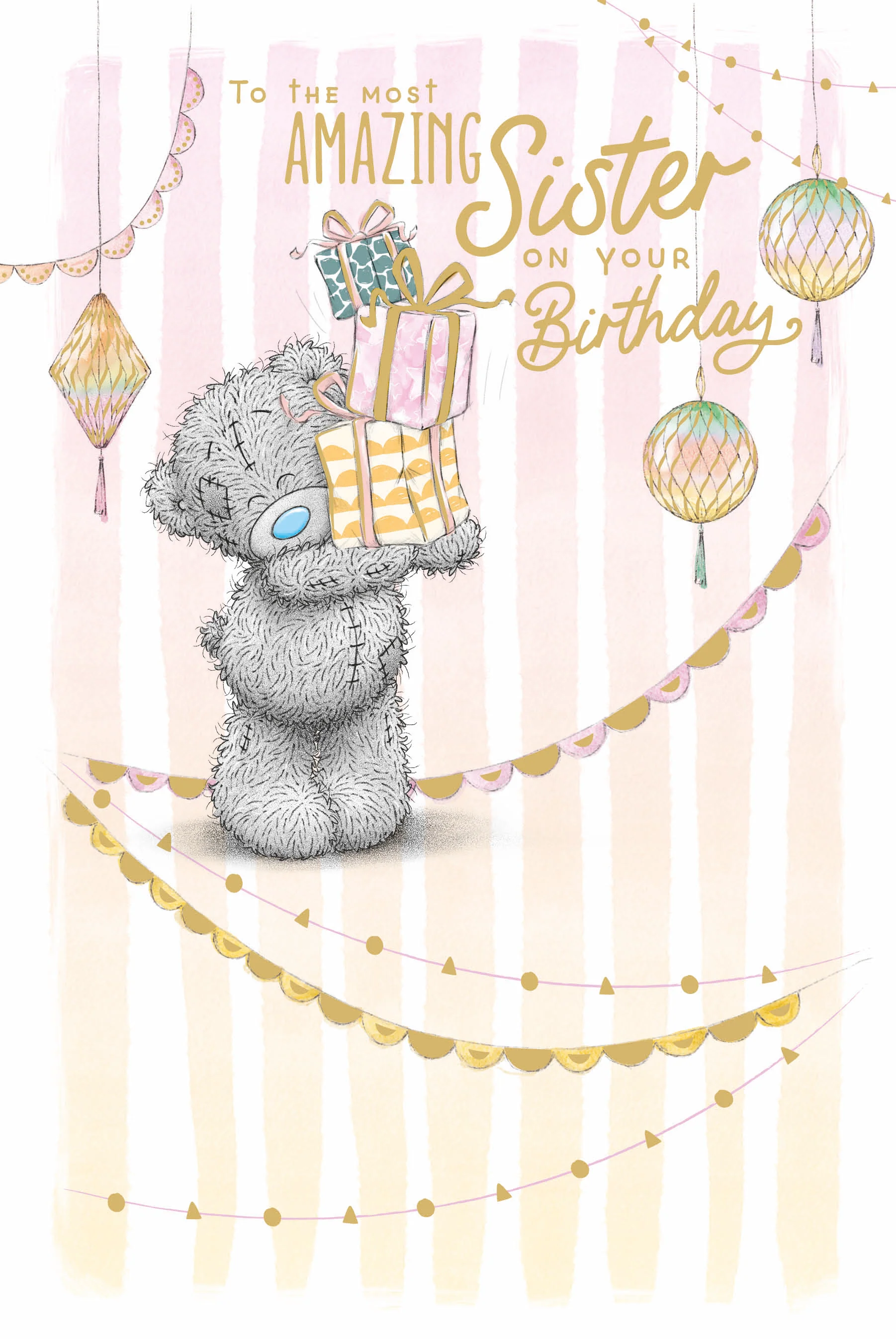 Me to You Tatty Teddy Cute Birthday Card To The Most Amazing Sister - Official Collection