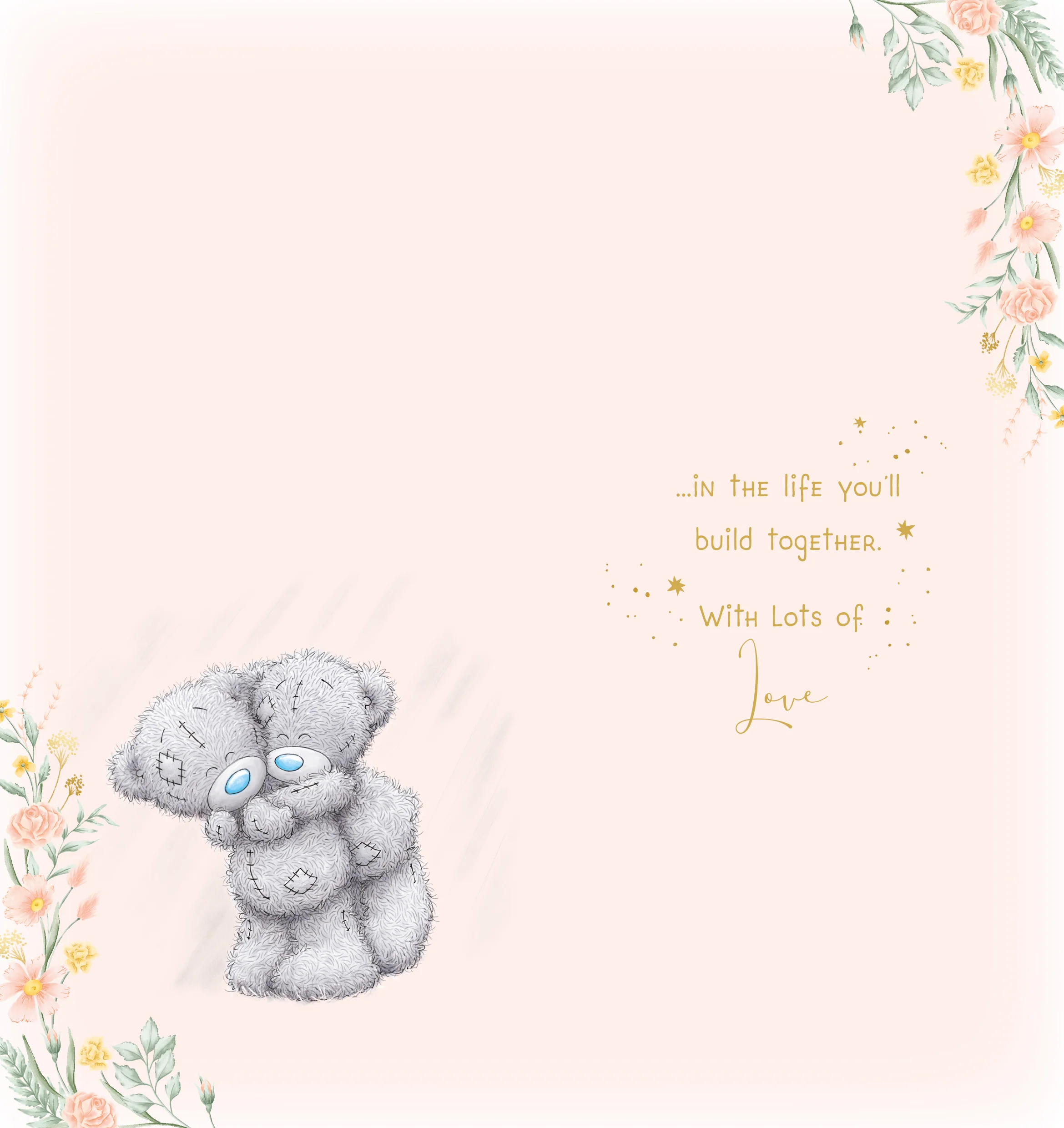 Me to You Tatty Teddy Cute Engagement Card With Gold Foil Detail 4x8 inches - Image 2
