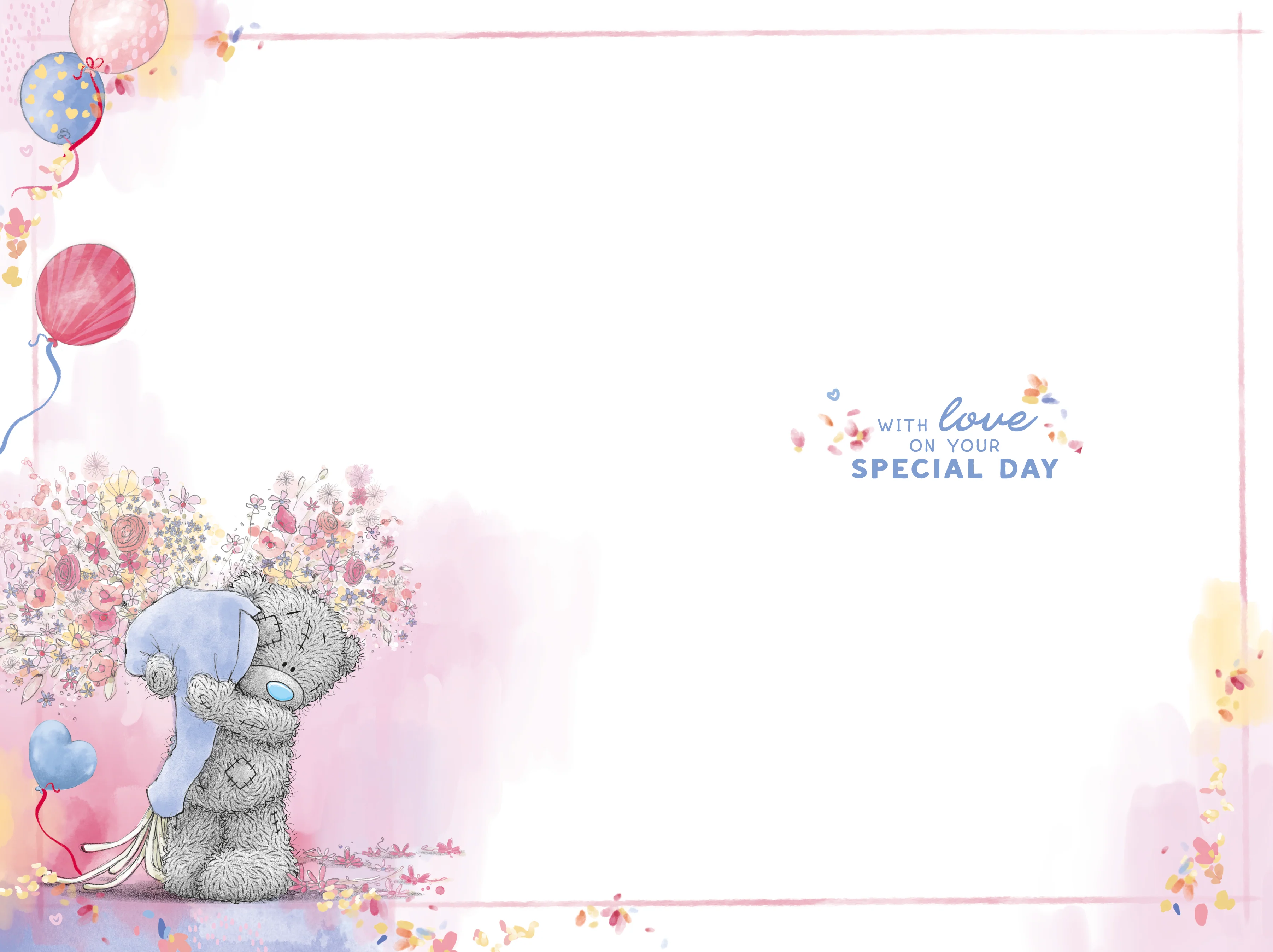 Me to You Tatty Teddy Fabulous Mum Bear With Flowers Luxury Gold Foil Birthday Card, 6 X 9 Inches - Official Collection - Image 2