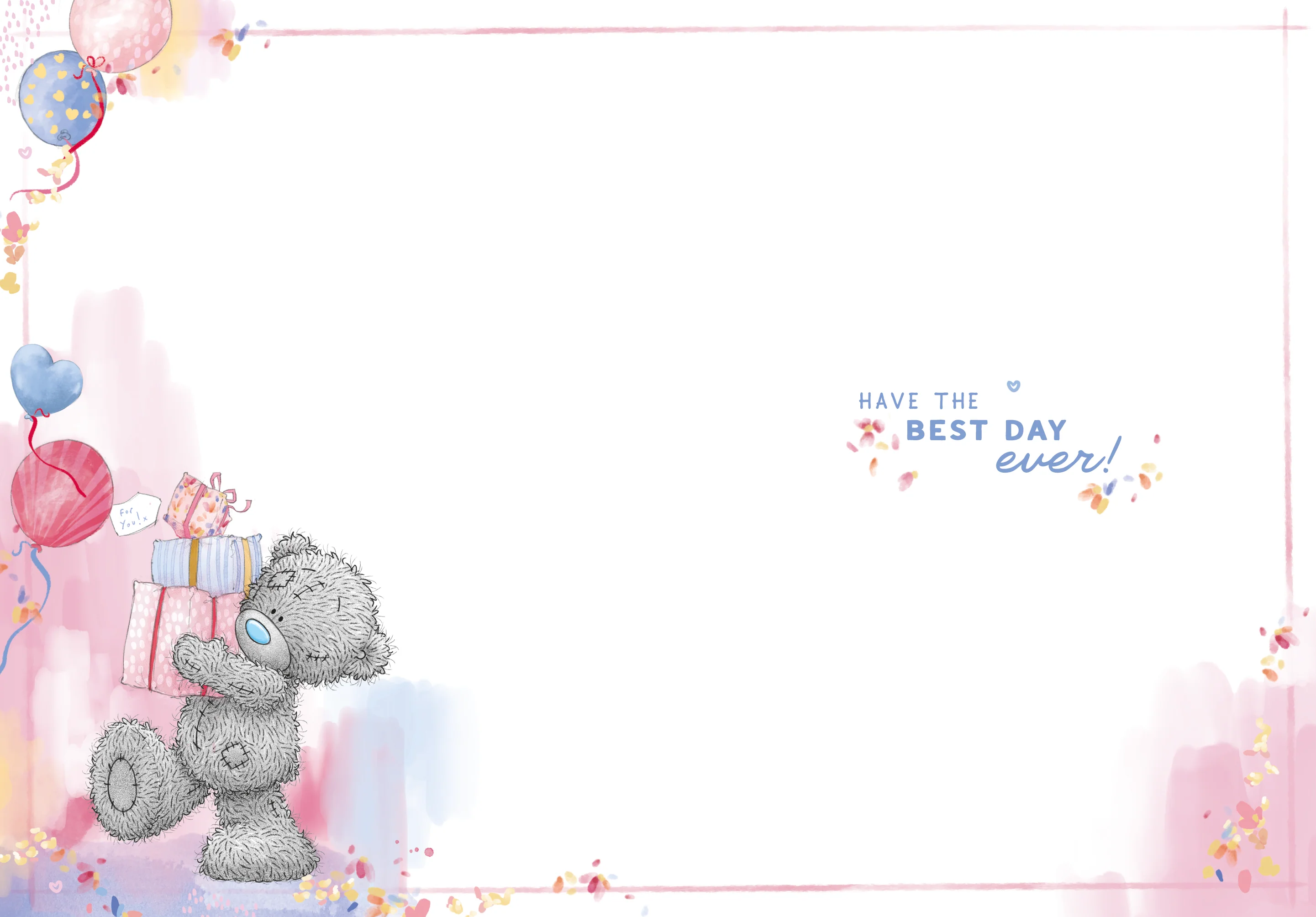 Me to You Tatty Teddy 'For An Amazing Goddaughter' Luxury Gold Foil Bear With Gifts And Balloons Birthday Card, 6 X 9 Inches - Official Collection - Image 2