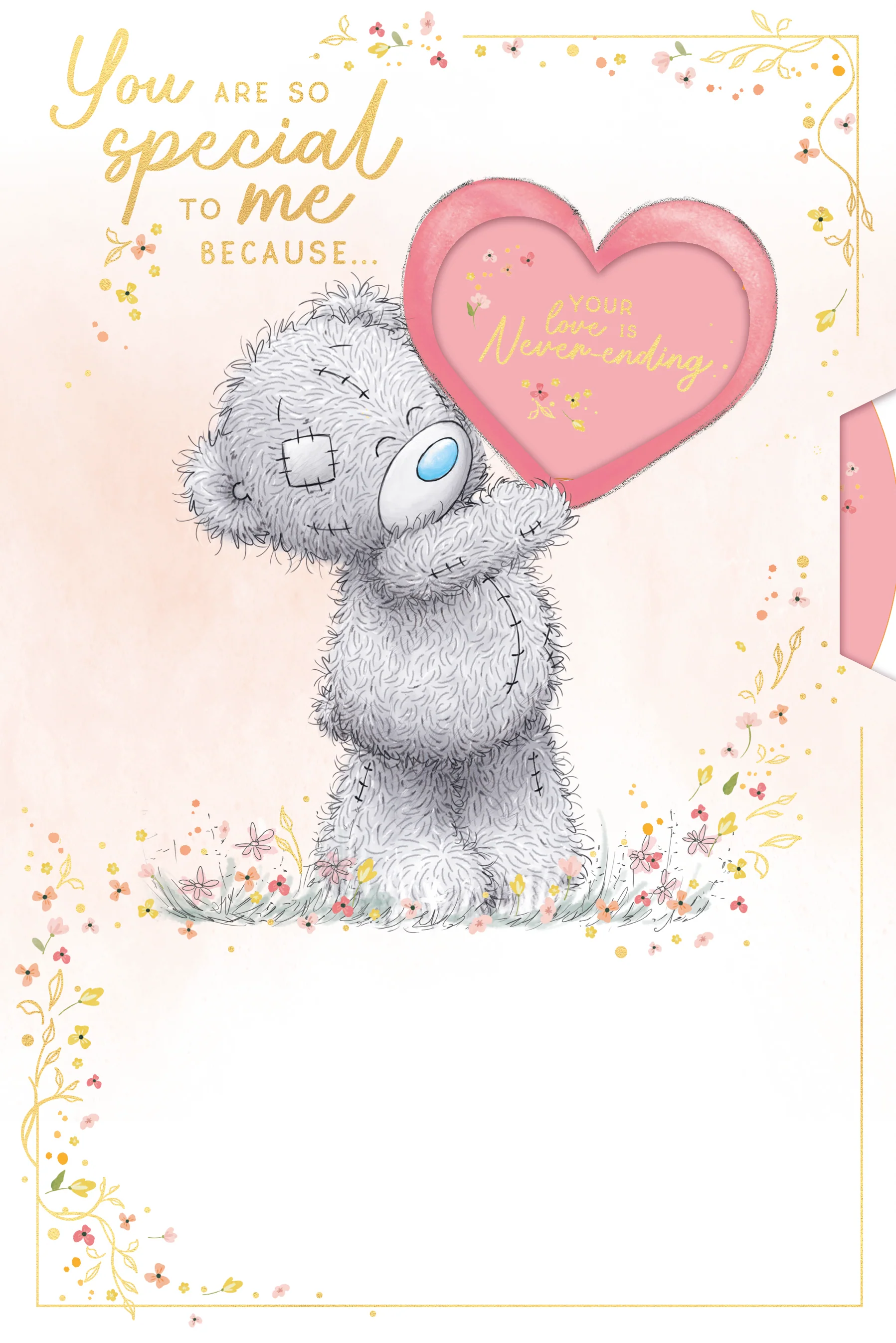 Me to You Tatty Teddy Hand Made Mother's Day Card With Spinning Wheel 6 x 9" - Official Collection