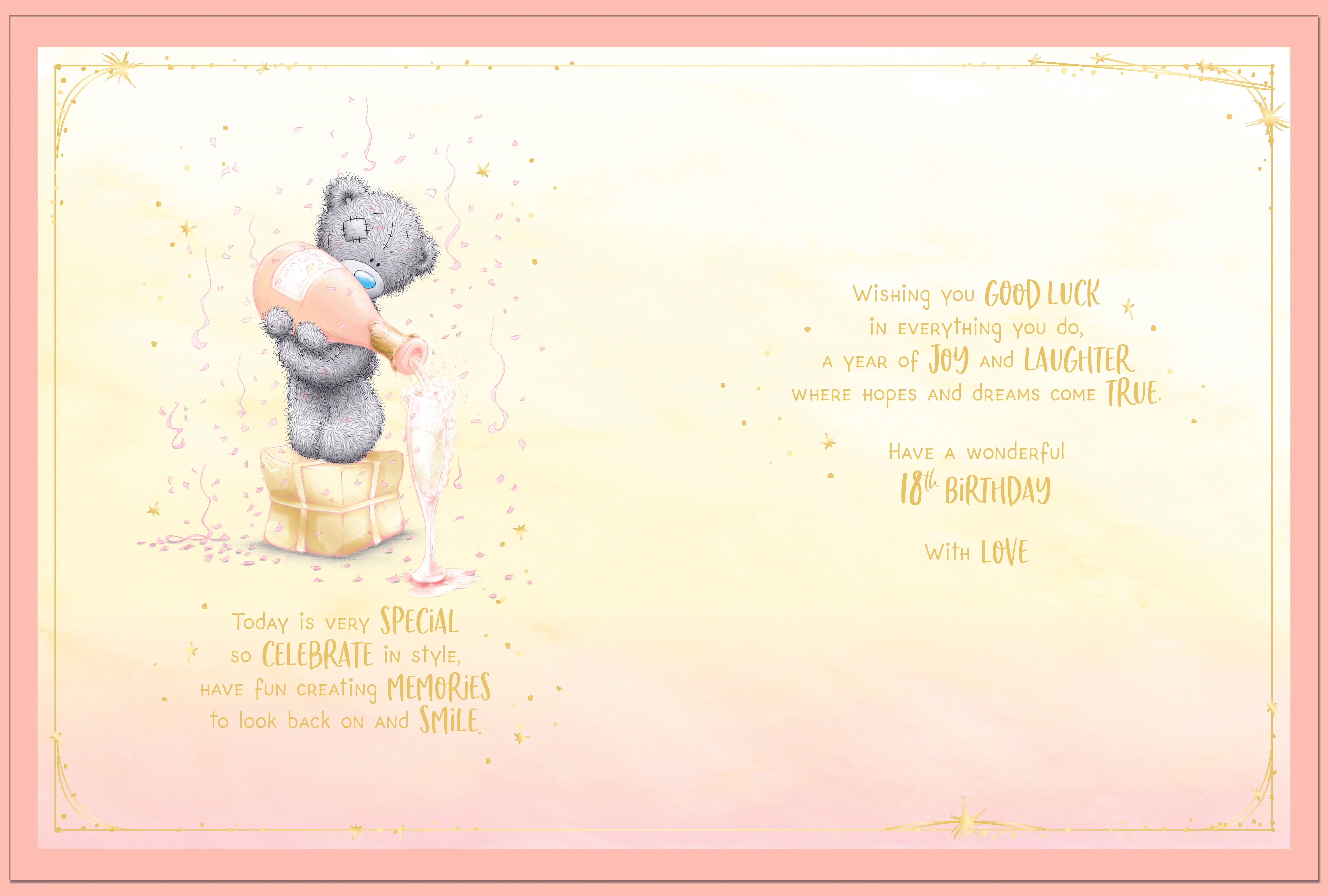 Me To You Tatty Teddy Large Luxury Boxed Handmade 18th Birthday Card - Image 3