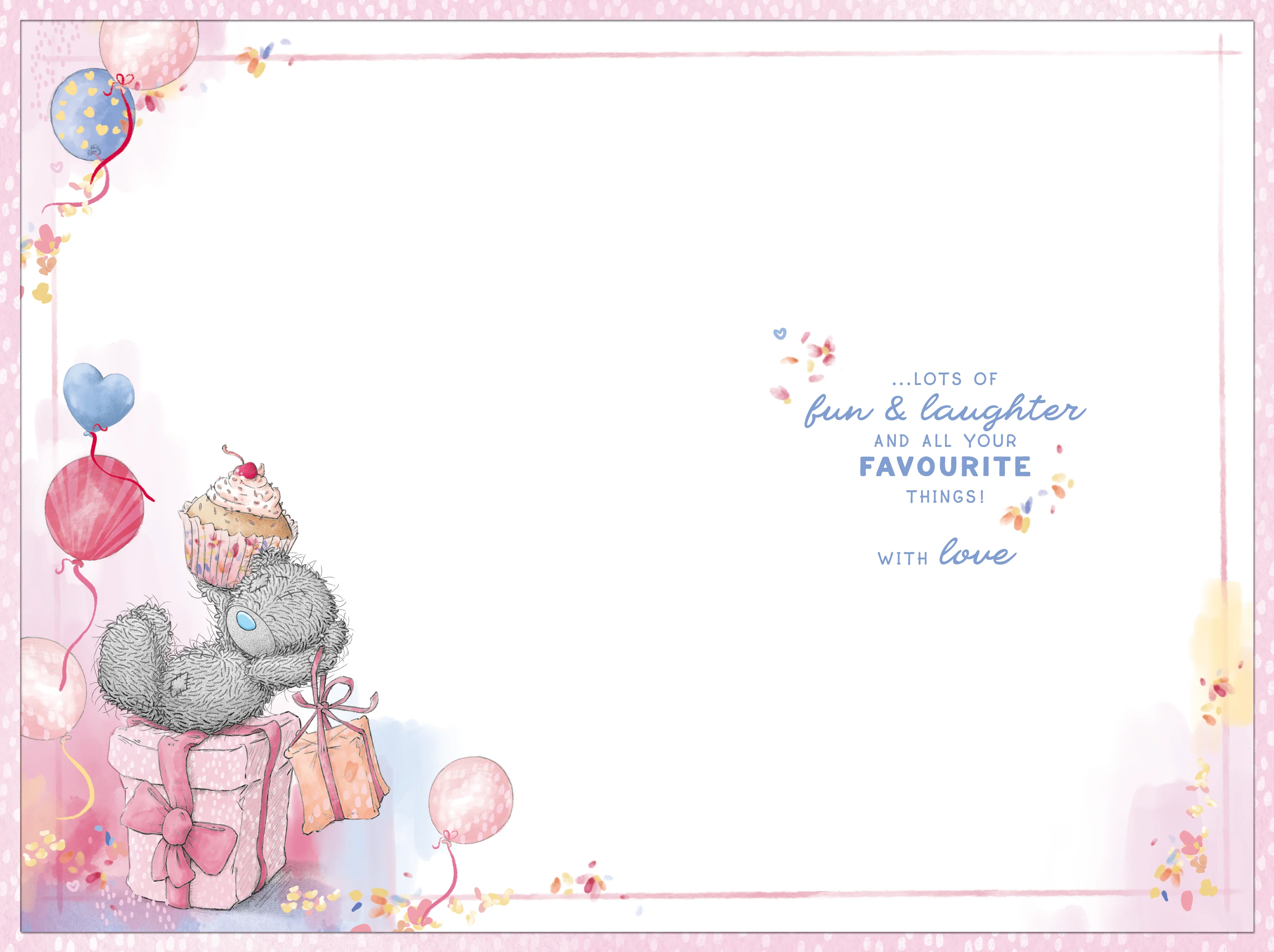 Me to You Tatty Teddy Lovely Daughter Bear With Cupcake Luxury Gold Foil Birthday Card, 6 X 9 Inches - Official Collection - Image 2