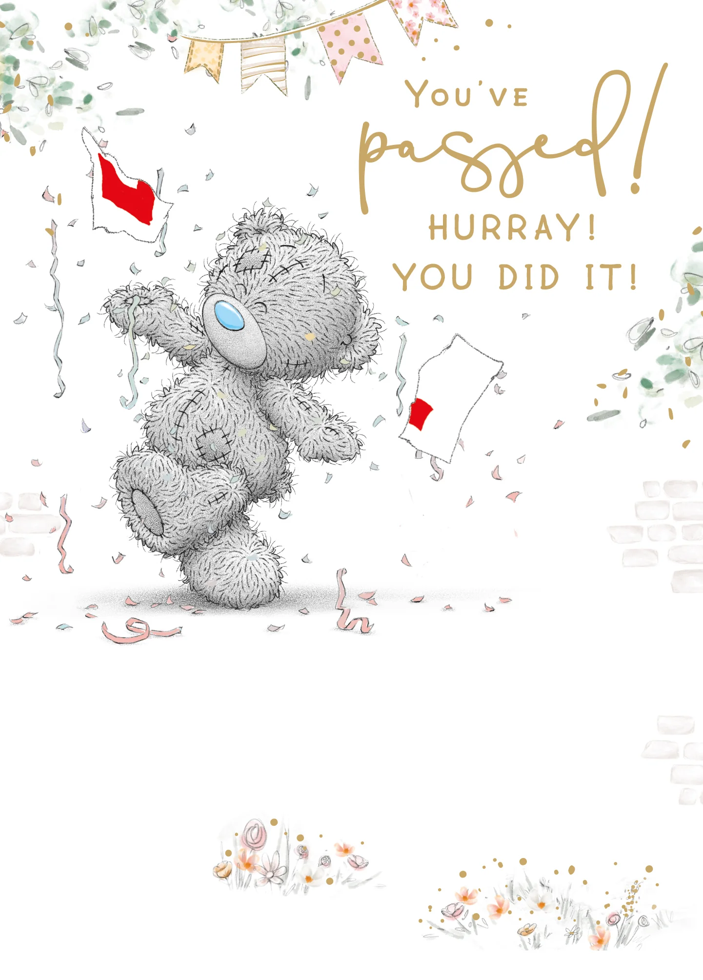 Me to You Tatty Teddy Passed Driving Test Congratulations Greeting Card 5 x 7 Inches (12 x 17 Cms) - Official Collection