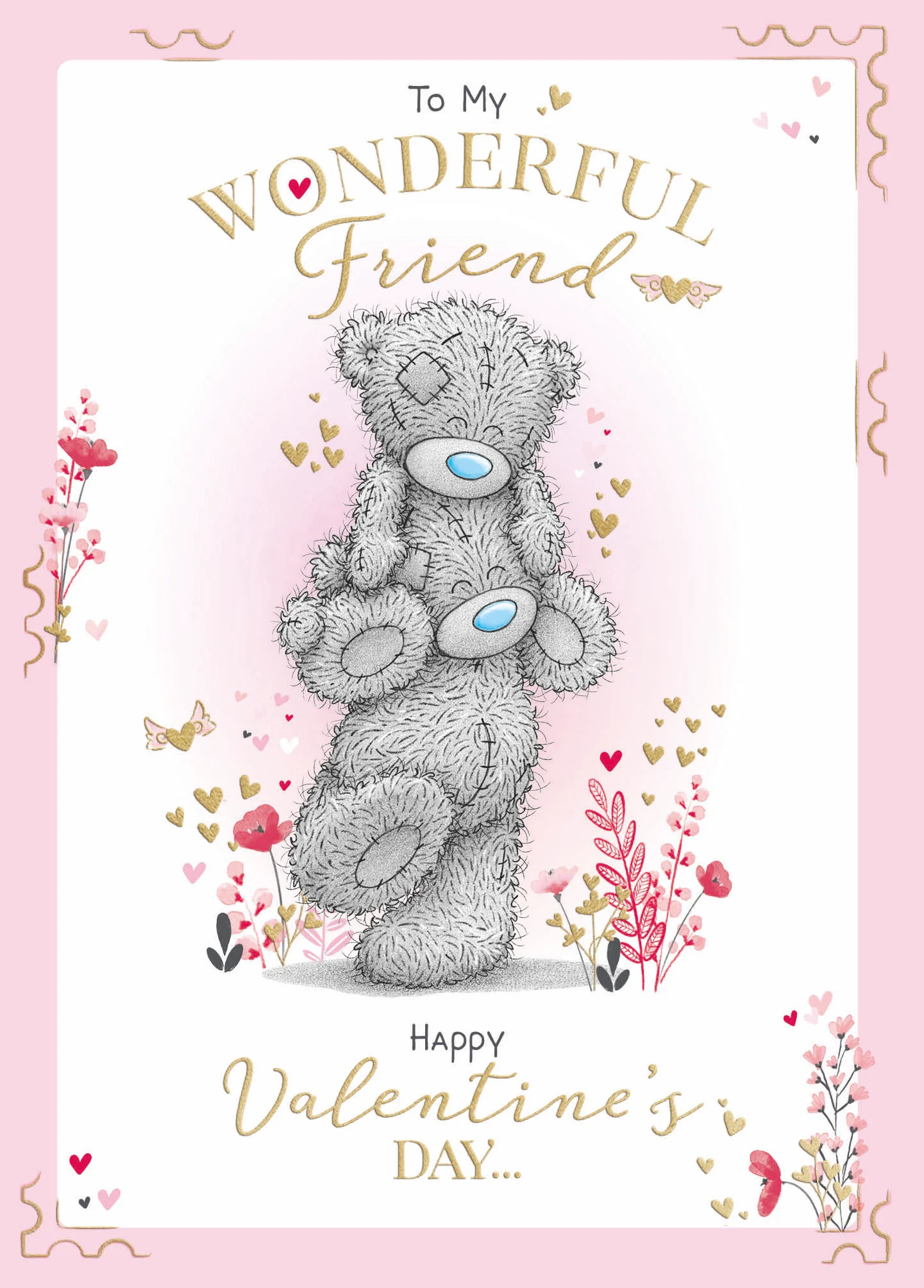 Me to You Tatty Teddy Valentine's or Galentine's Day Card 'To My Wonderful Friend' 5 x 7" - Official Collection