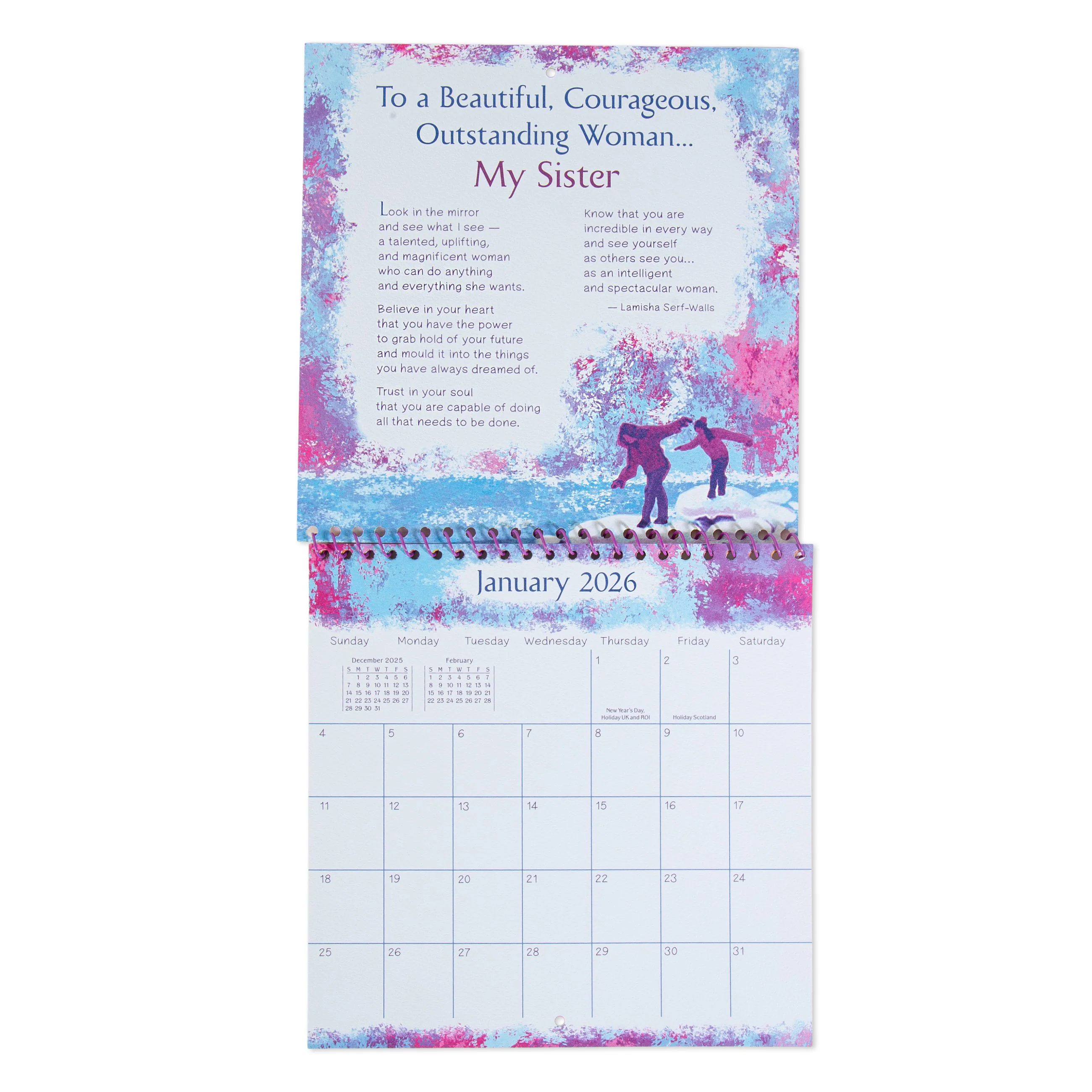 Sisters Are Forever - A Blue Mountain Arts Collection Hanging Wall Calendar 2026 - Image 3