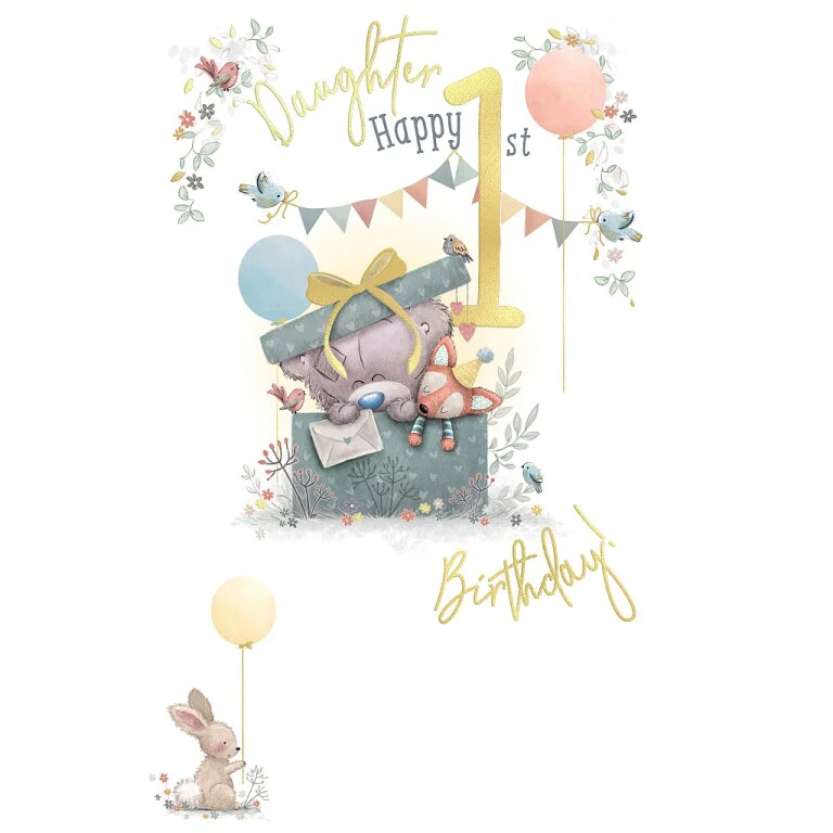Tiny Tatty Teddy Daughter First Birthday Card
